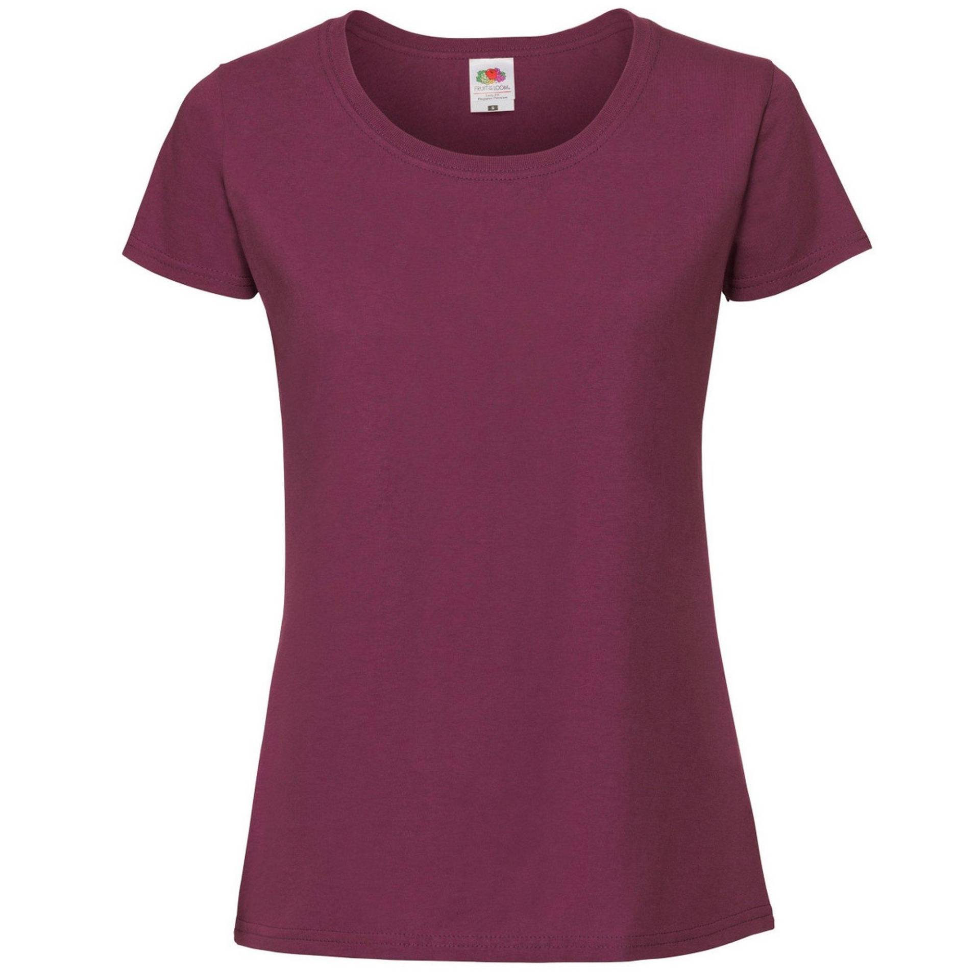 Premium-t-shirt Damen Violett Bunt XXL von Fruit of the Loom