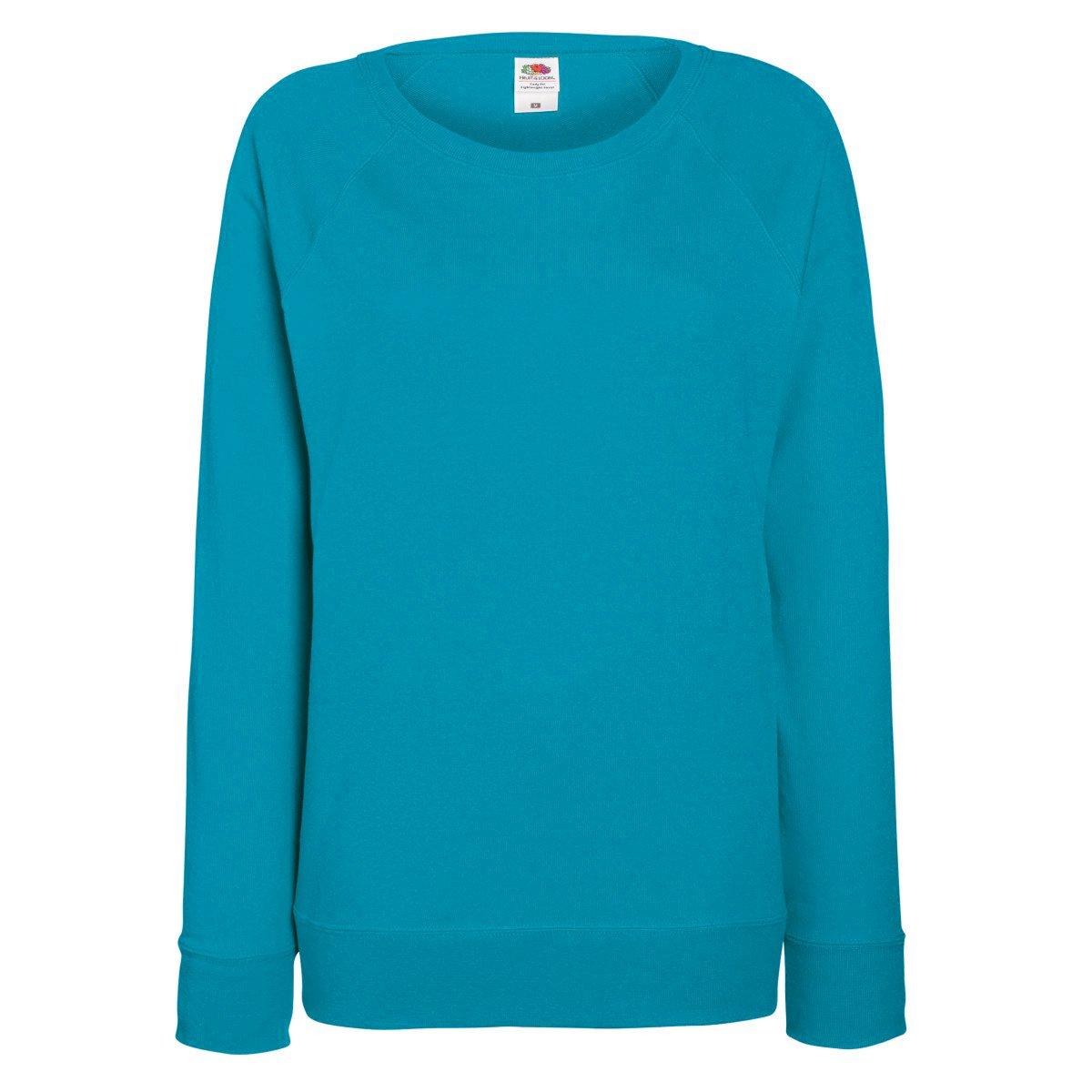 Raglan Sweatshirt Damen Blau S von Fruit of the Loom