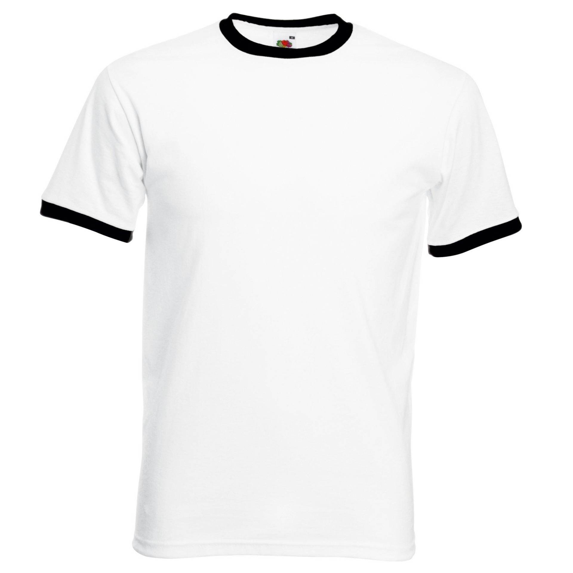 Ringer Tshirt Herren Weiss S von Fruit of the Loom