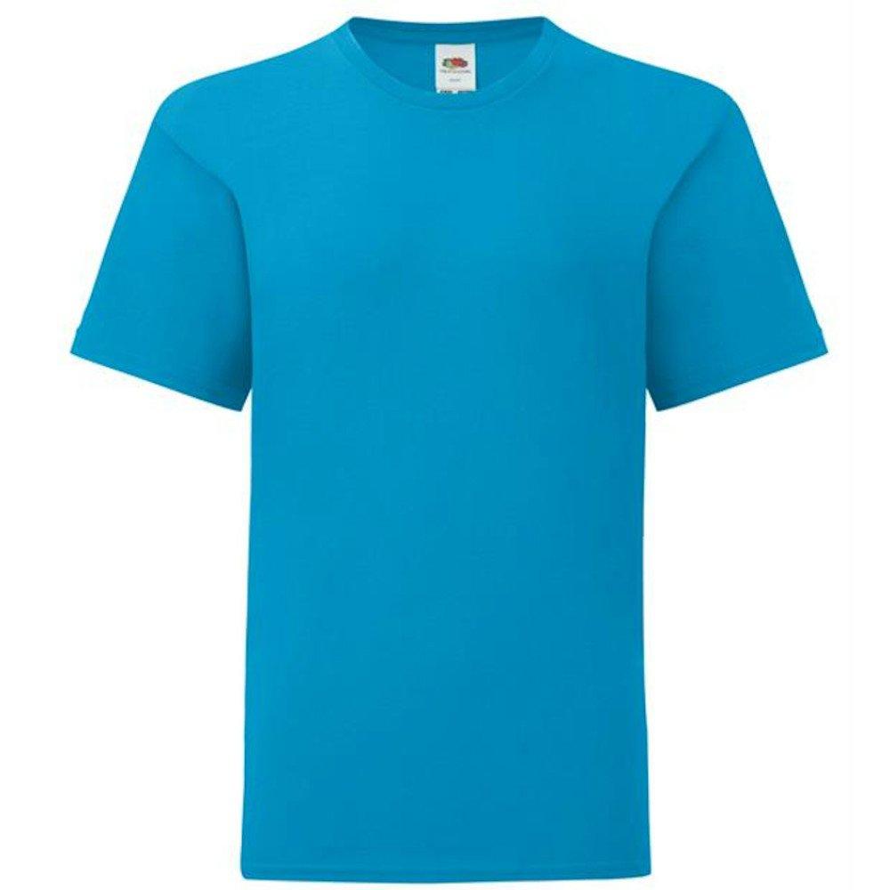 Iconic Tshirt Jungen Azurblau 140 von Fruit of the Loom