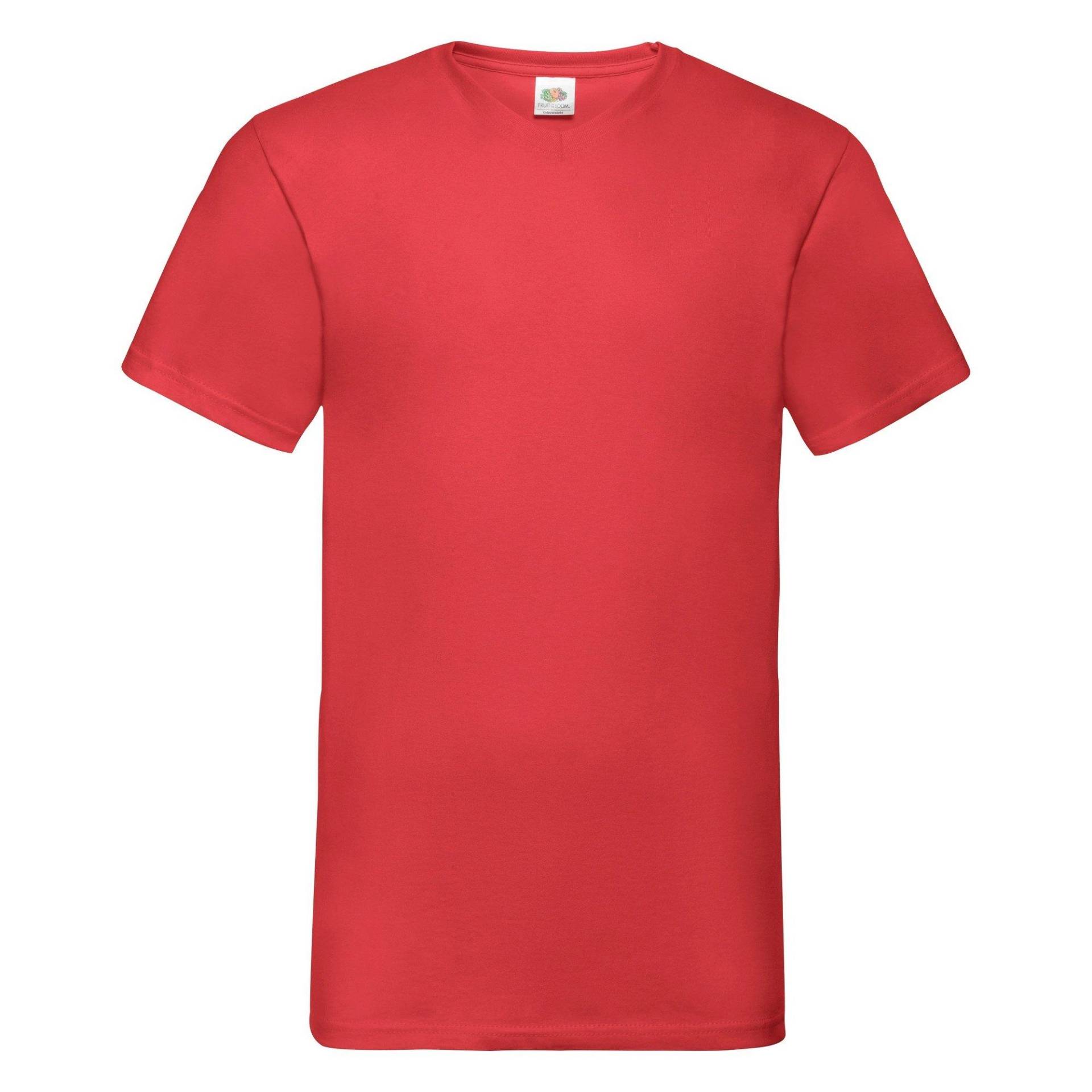 Tshirt Für Männer, Kurzärmlig Herren Rot Bunt 3XL von Fruit of the Loom