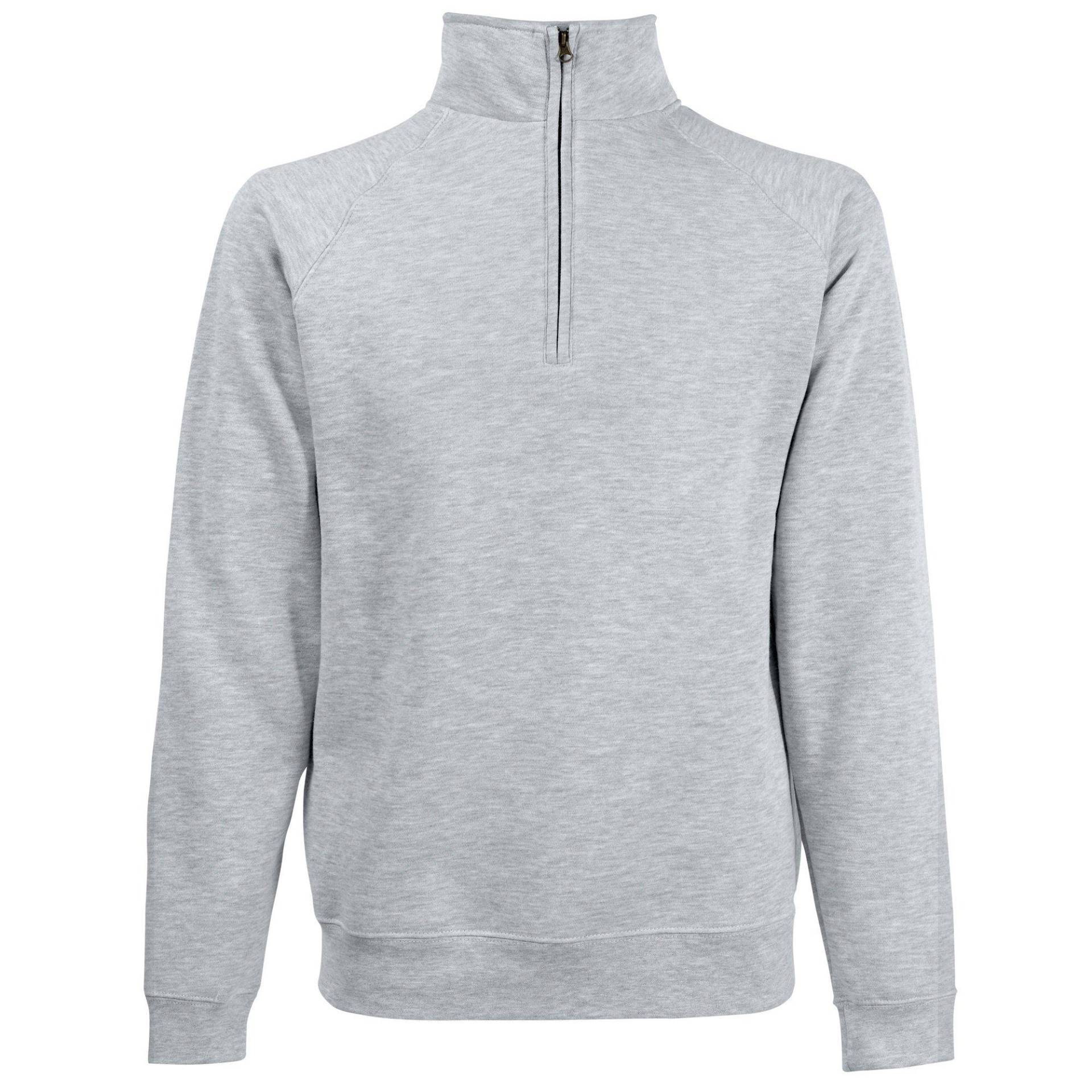 Premium Zip Pullover Herren Grau L von Fruit of the Loom