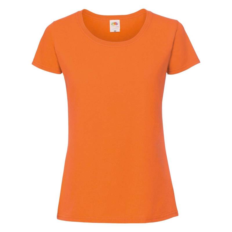 Tshirt, Eng Anliegend Damen Orange L von Fruit of the Loom