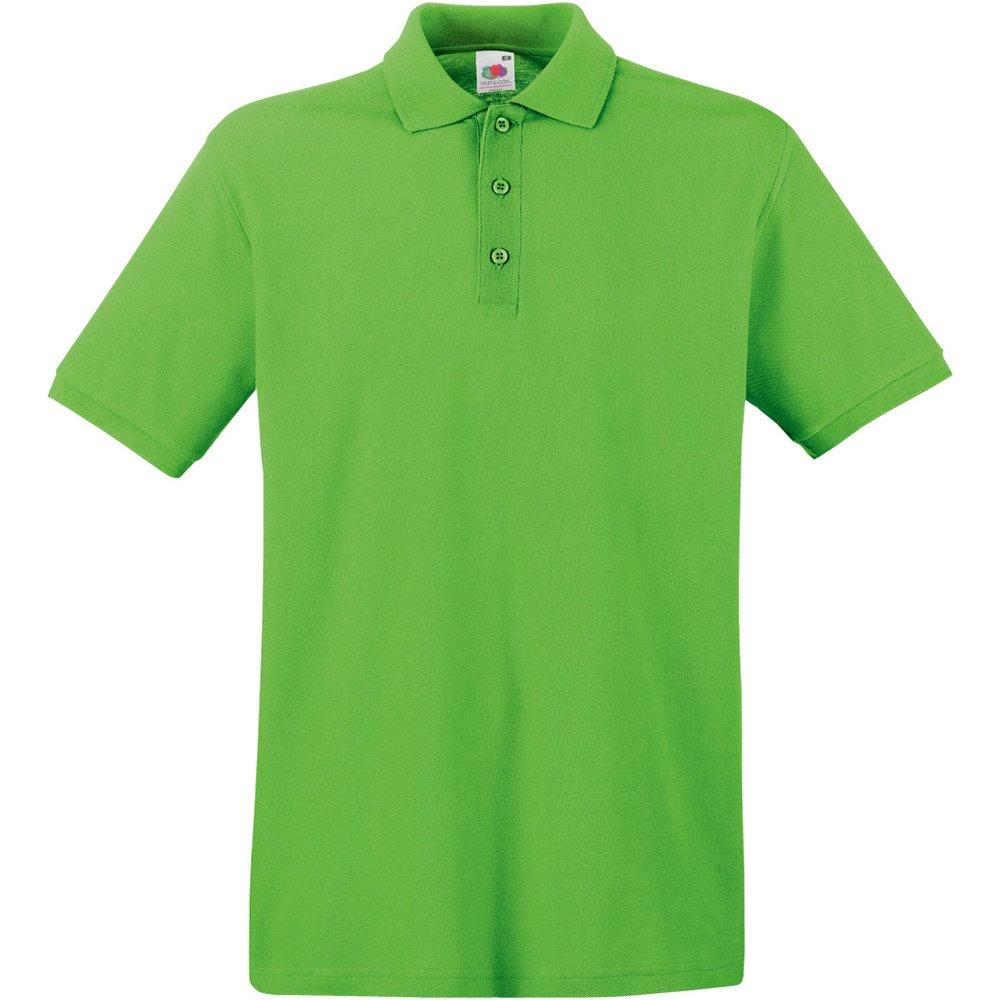 Premium Poloshirt, Kurzarm Herren Limone M von Fruit of the Loom