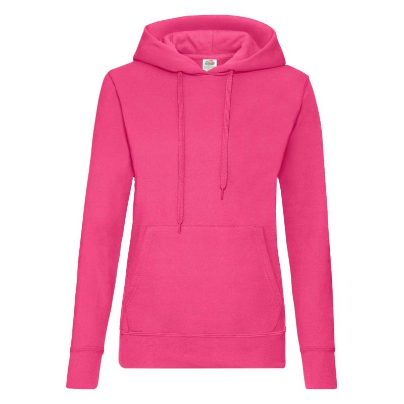 Lady Fit Kapuzenpullover Damen Fuchsia XL von Fruit of the Loom