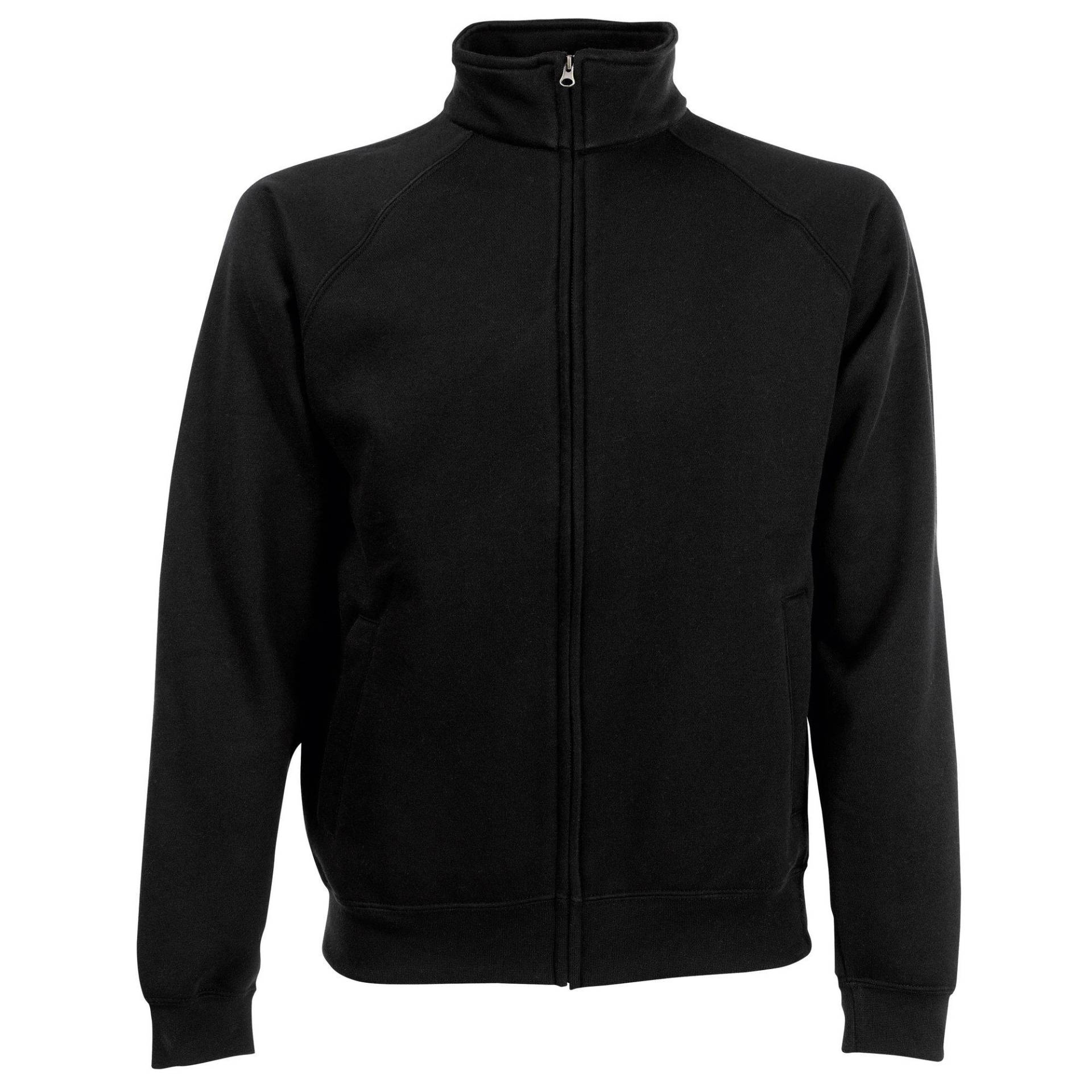 Sweatjacke Sweatshirt Mit Reißverschluss Herren Schwarz S von Fruit of the Loom