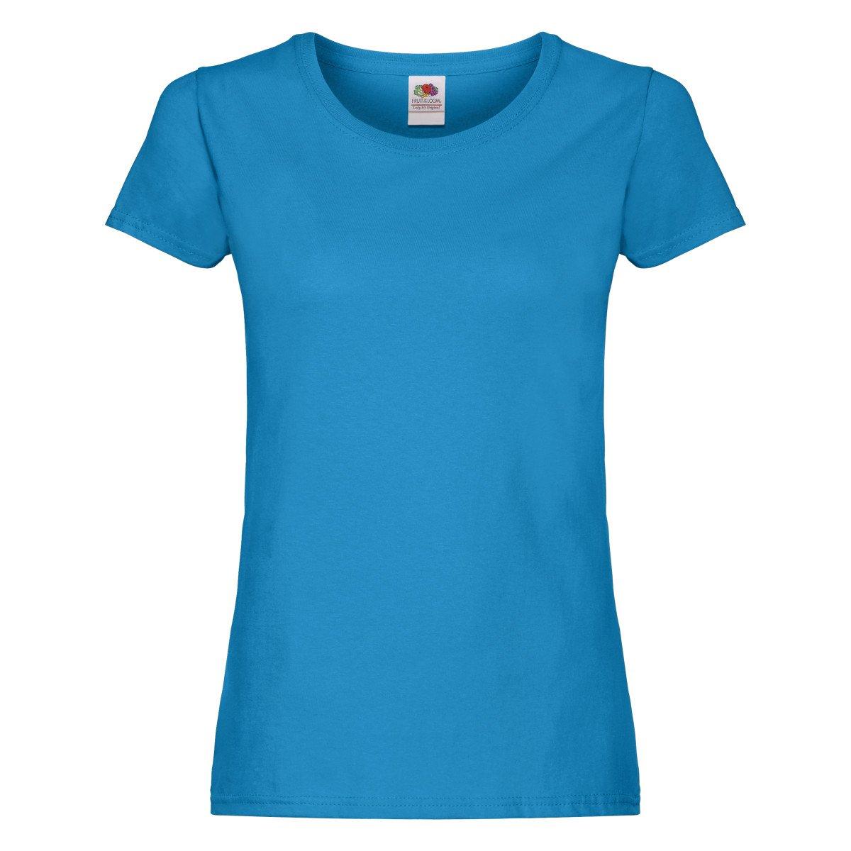 Tshirt Damen Blau XS von Fruit of the Loom