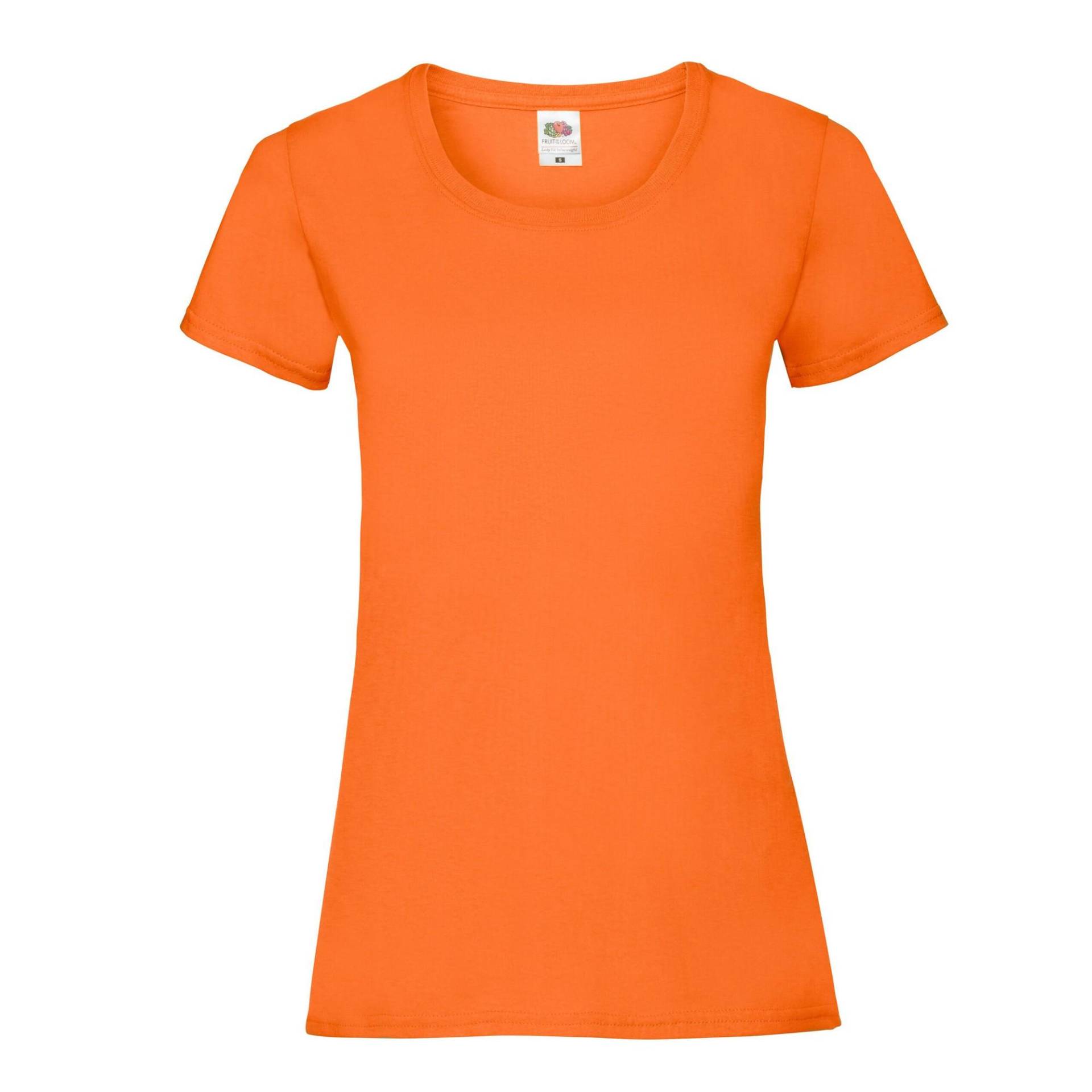Tshirt Damen Orange S von Fruit of the Loom