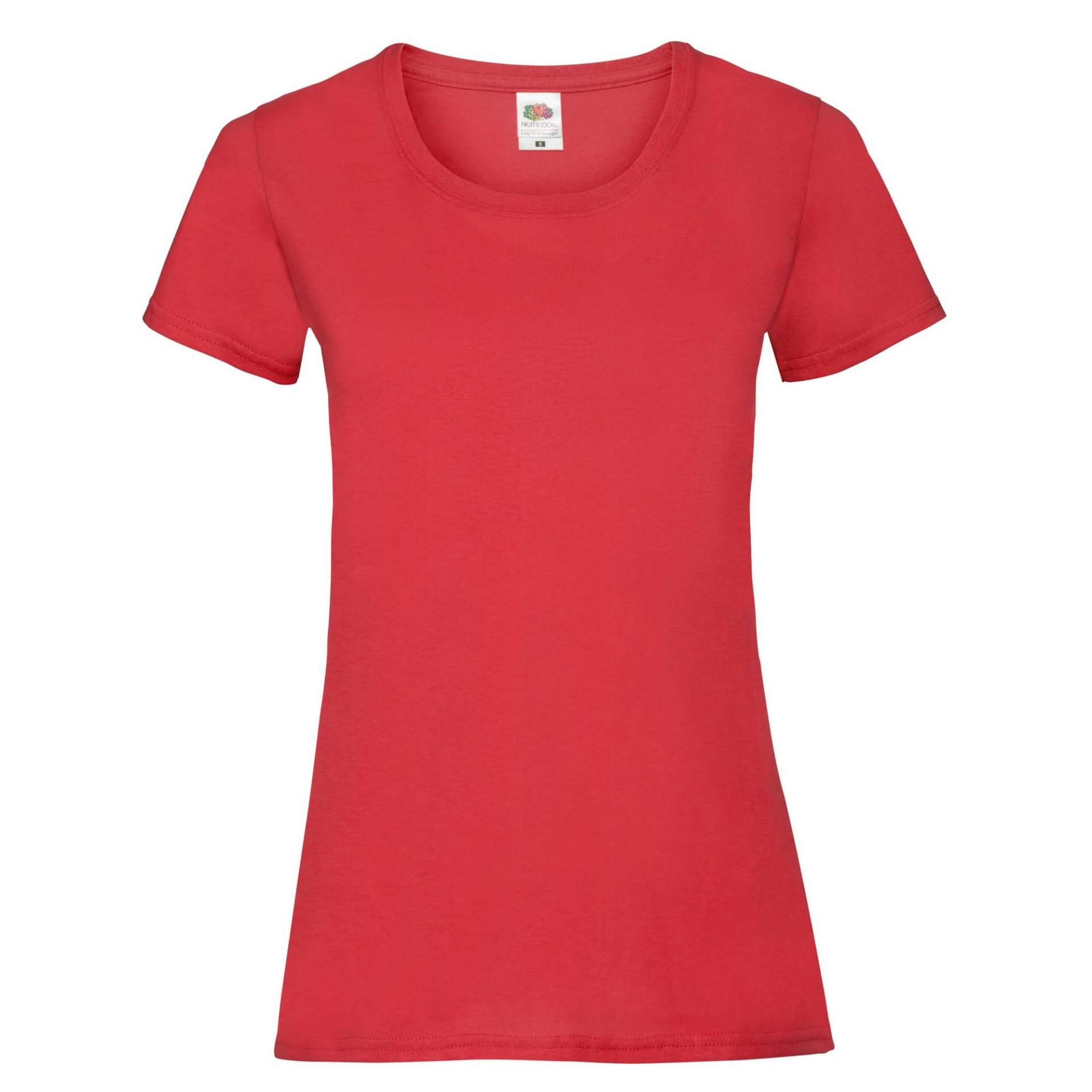 Tshirt Damen Rot Bunt XS von Fruit of the Loom