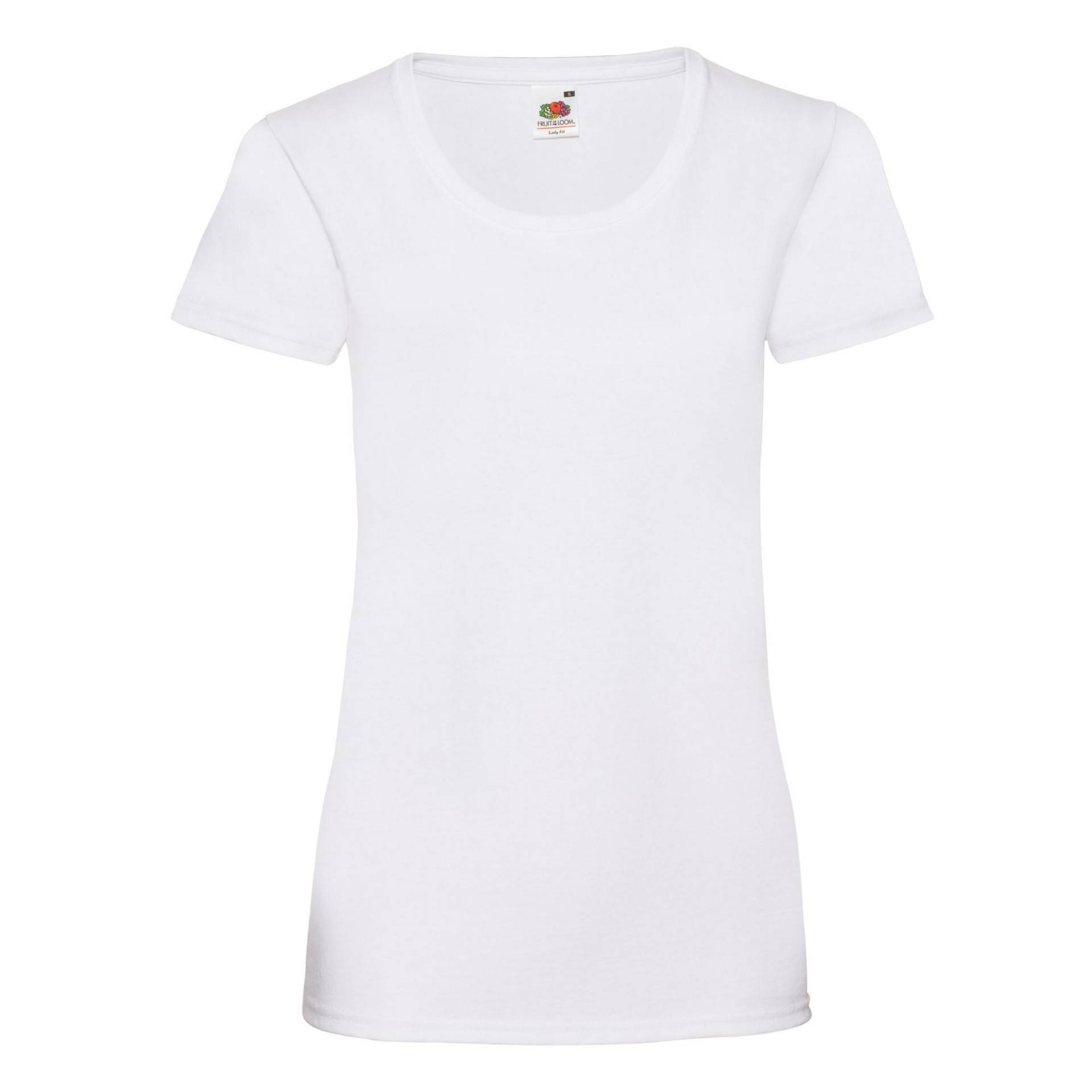 Tshirt Damen Weiss S von Fruit of the Loom