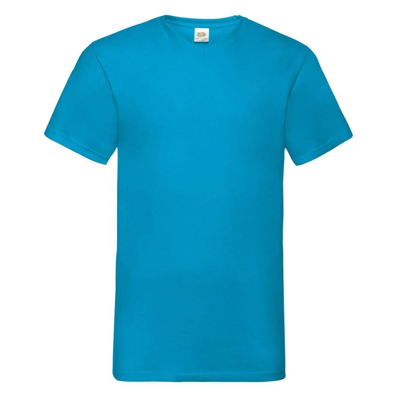 Valueweight Tshirt Mit Vausschnitt, Kurzärmlig Herren Blau L von Fruit of the Loom