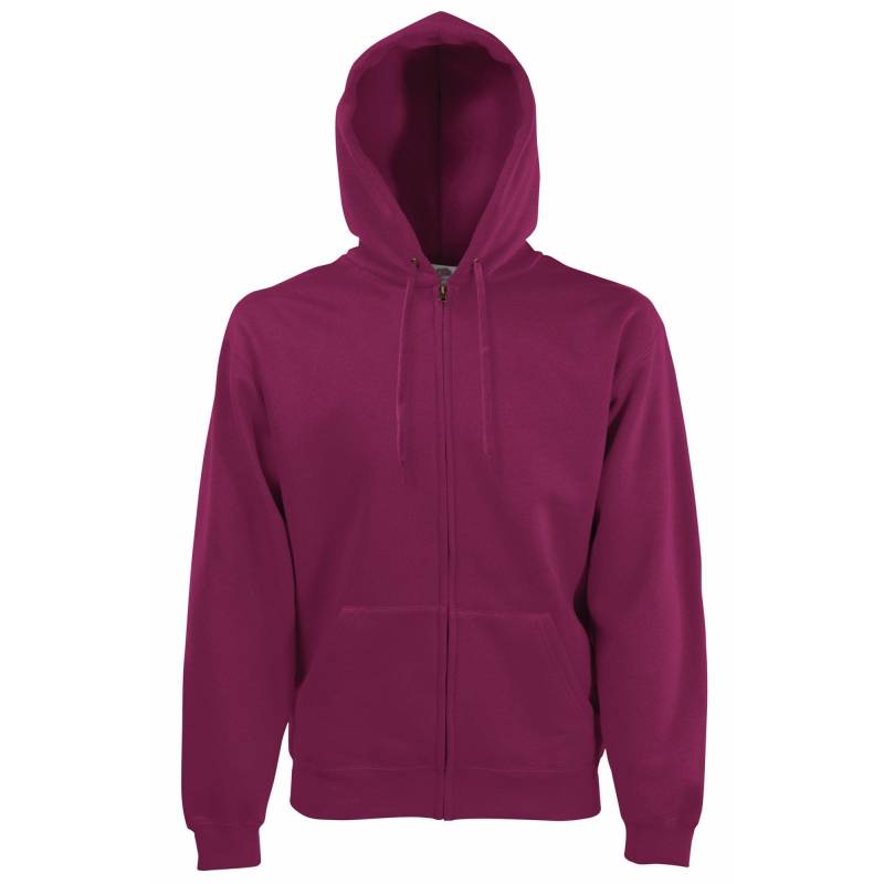 Zip Up Hoodie Herren Weinrot M von Fruit of the Loom