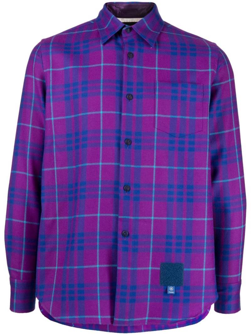 Fumito Ganryu button-down check shirt - Purple von Fumito Ganryu