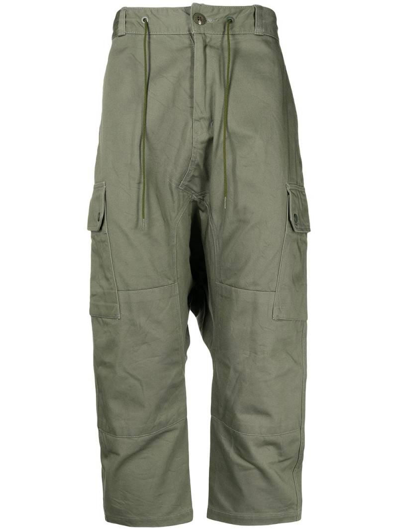 Fumito Ganryu cropped straight cargo trousers - Green von Fumito Ganryu