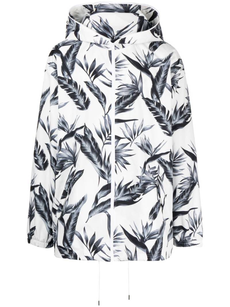 Fumito Ganryu leaf-print hooded jacket - White von Fumito Ganryu