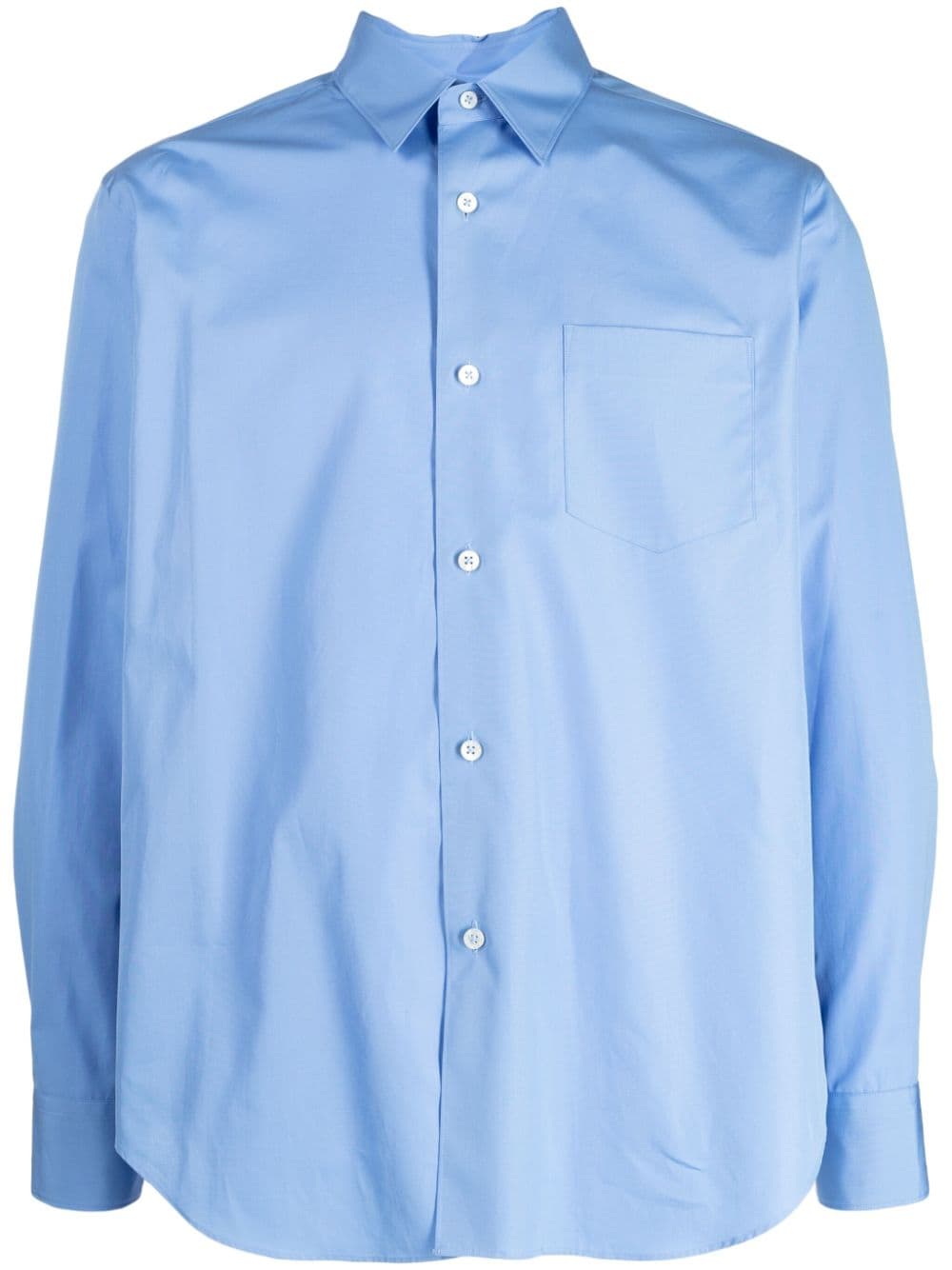 Fumito Ganryu long-sleeve cotton shirt - Blue von Fumito Ganryu