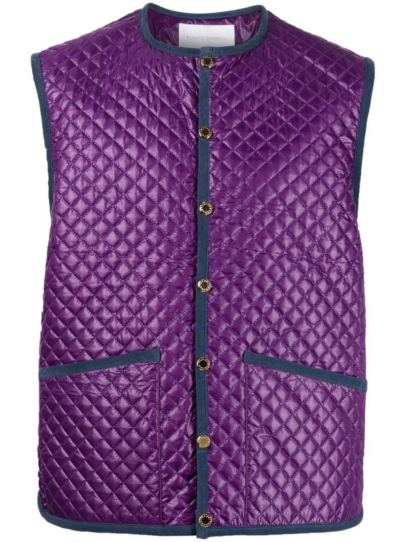 Fumito Ganryu quilted fitted gilet - Purple von Fumito Ganryu