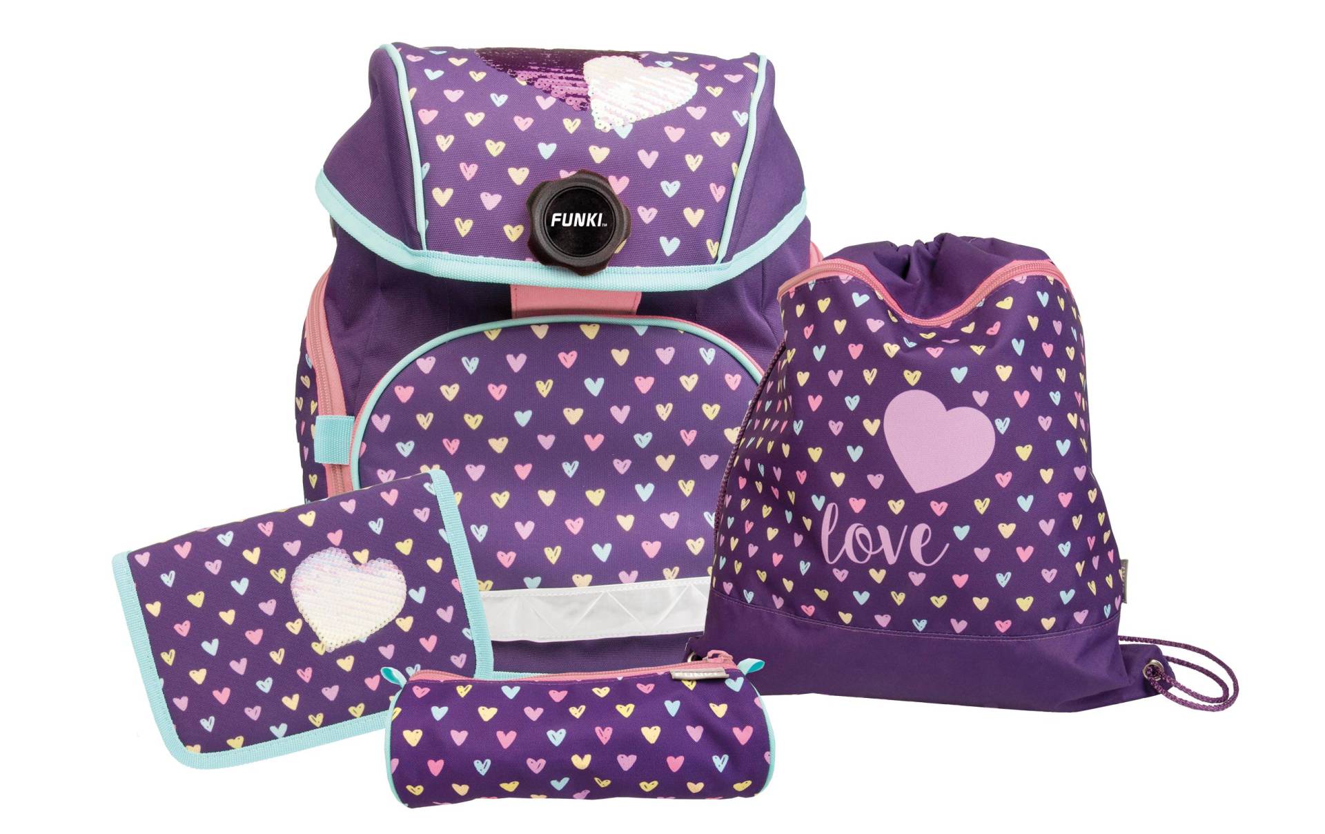 Funki Schulrucksack »Joy-Bag Hearts 4-teilig« von Funki