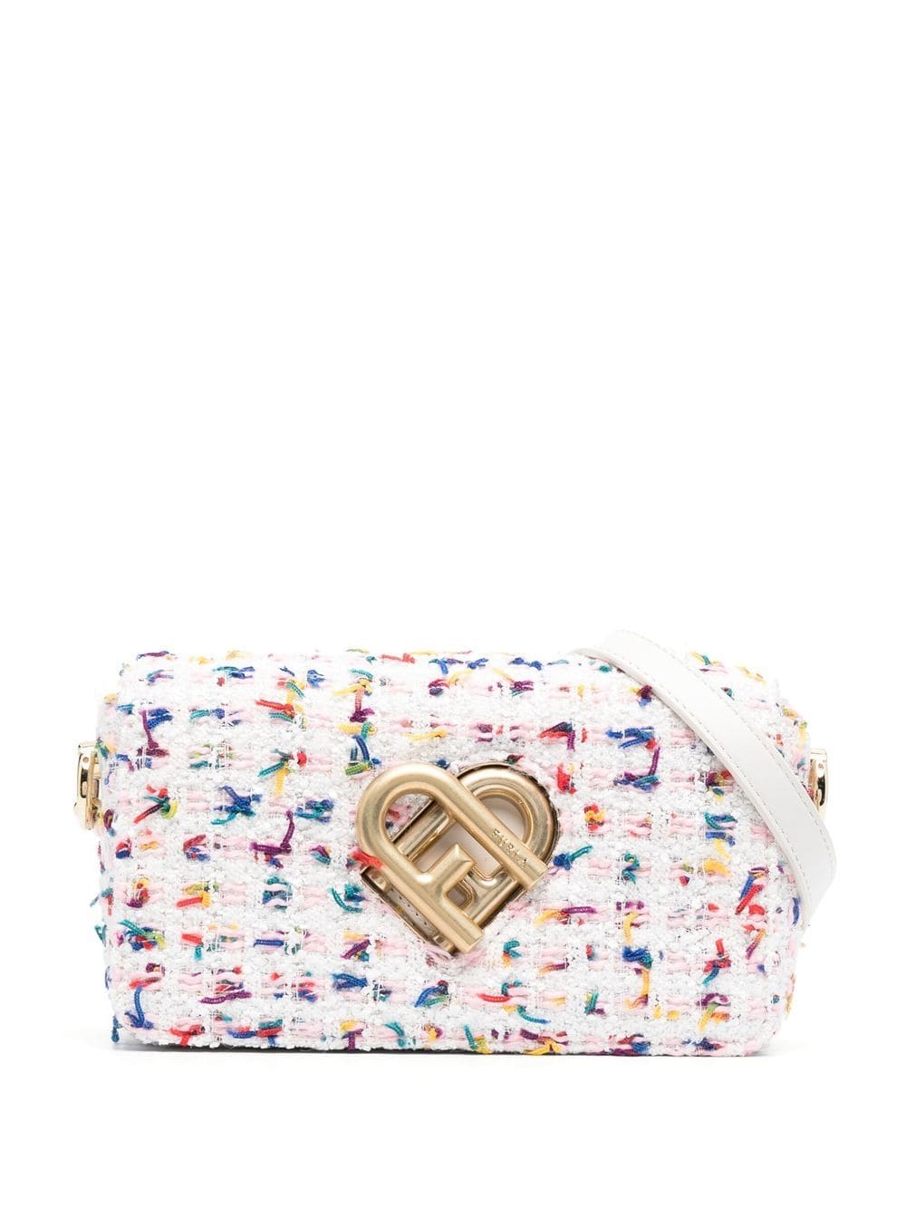 Furla 1927 tweed crossbody bag - White von Furla