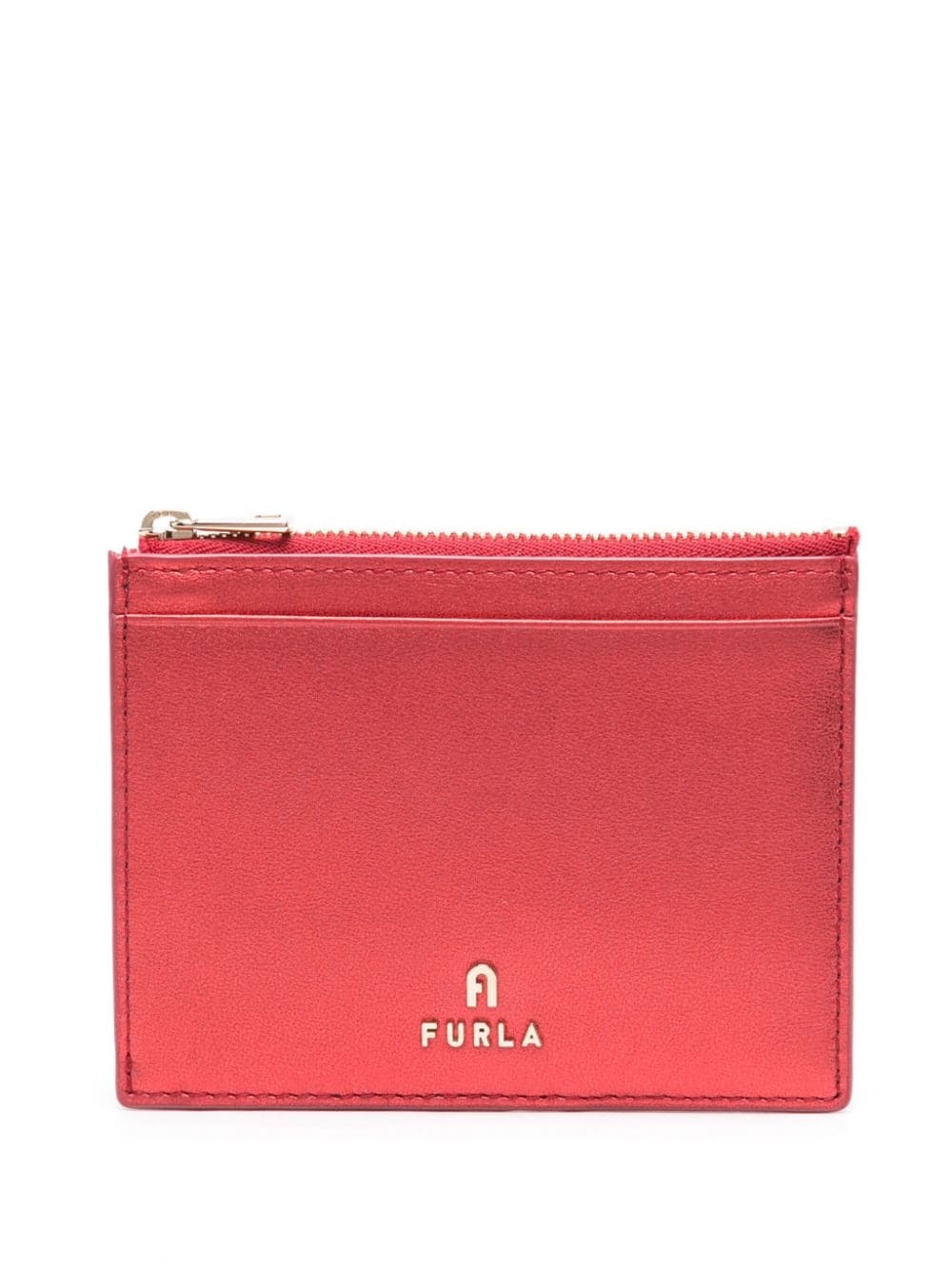 Furla Camelia logo-lettering leather cardholder - Red von Furla