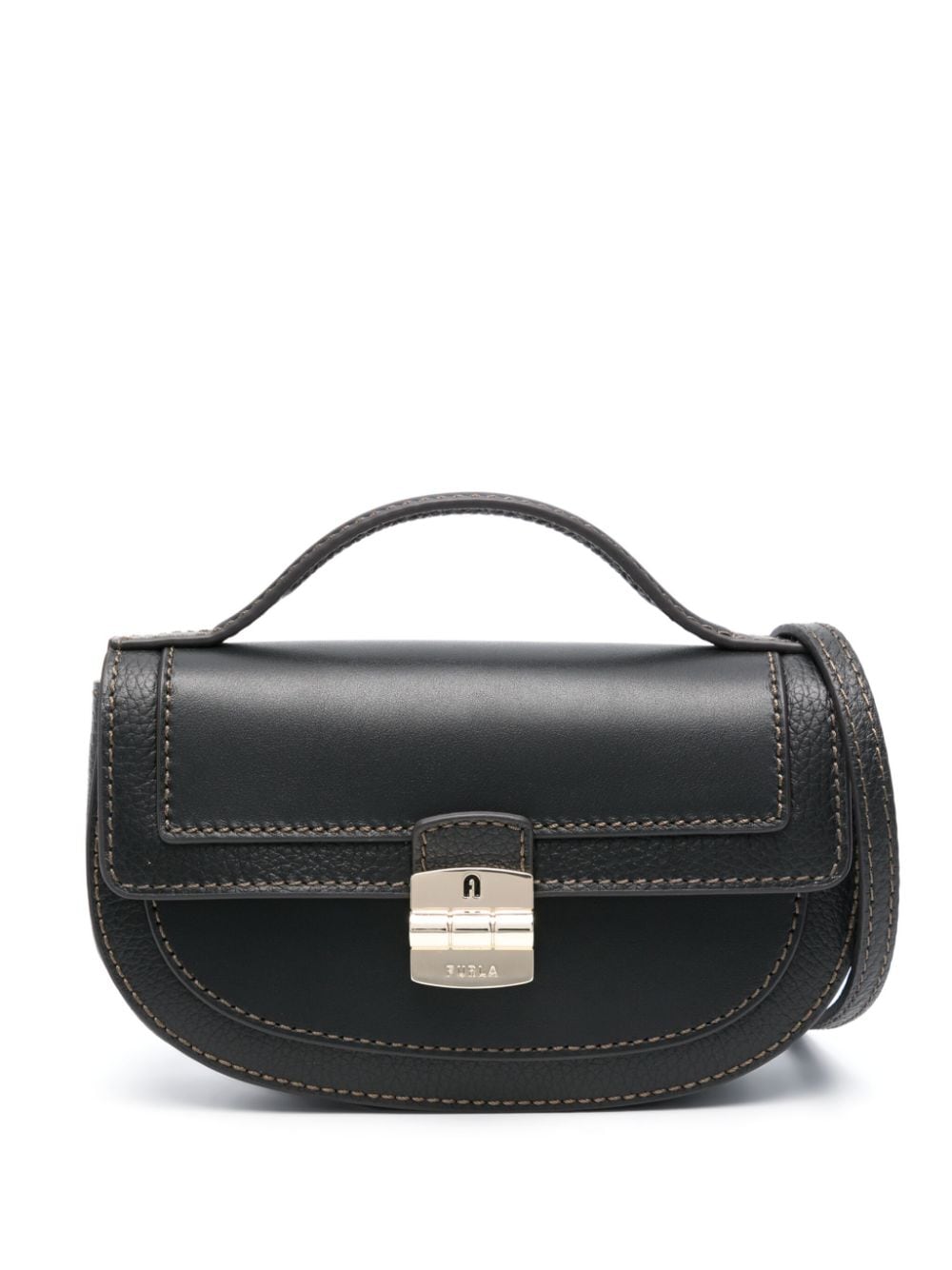 Furla Club 2 grained leather bag - Black von Furla