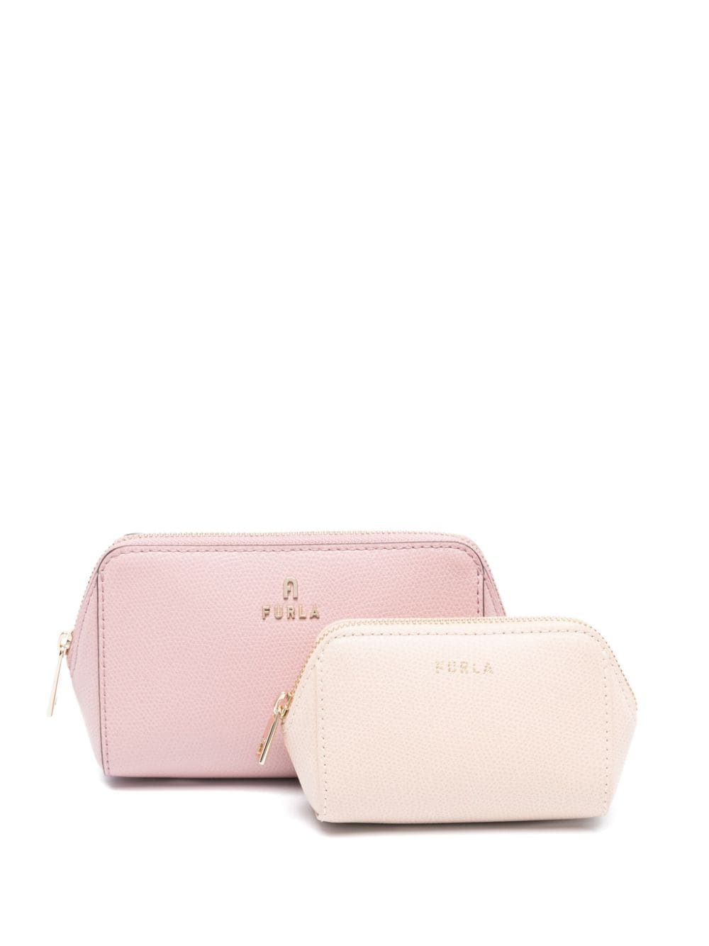 Furla Continental leather make up bag - Pink von Furla