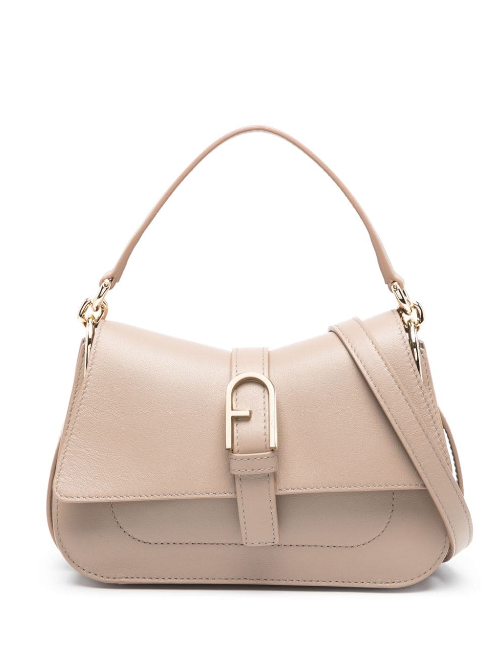 Furla Flow leather shoulder bag - Neutrals von Furla