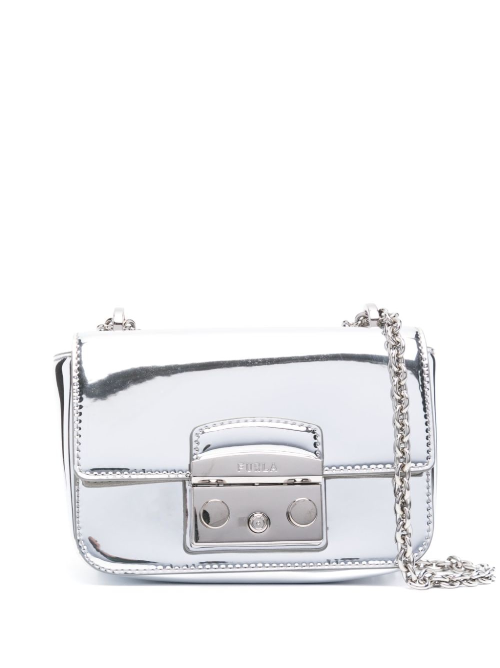 Furla Metropolis mirrored-finish mini bag - Silver von Furla