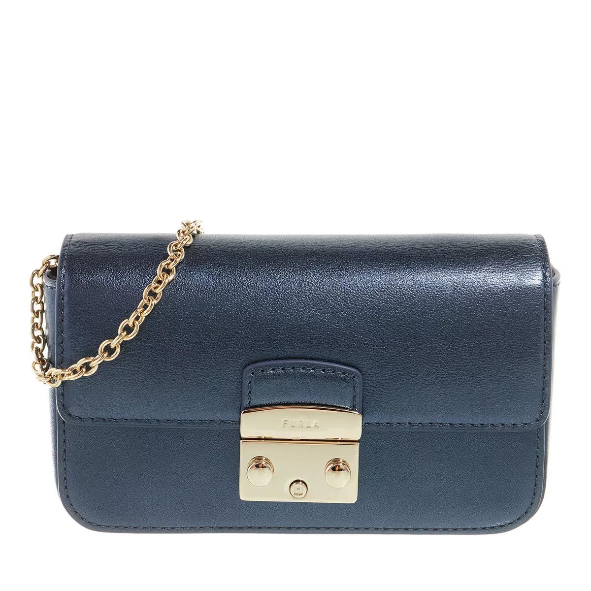 Furla Schultertasche - Metropolis Mini Crossbody - Vitello Gardena Metal - Gr. unisize - in Blau - für Damen Furla Schultertasche - Metropolis Mini Crossbody - Vitello Gardena Metal - Gr. unisize - in Blau - für Damen von Furla