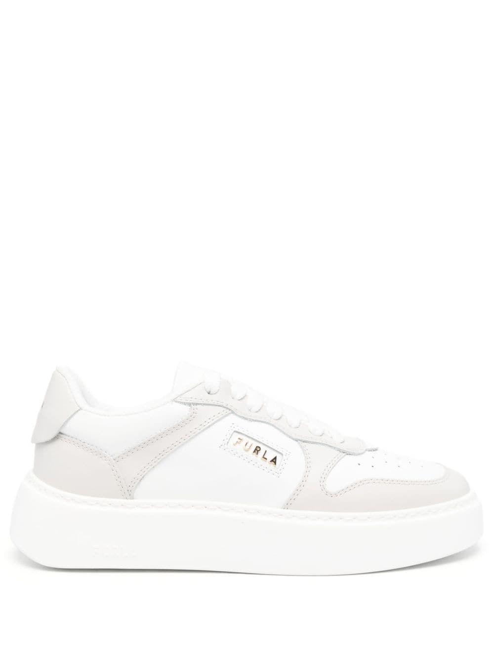 Furla Sport logo-lettering leather sneakers - White von Furla