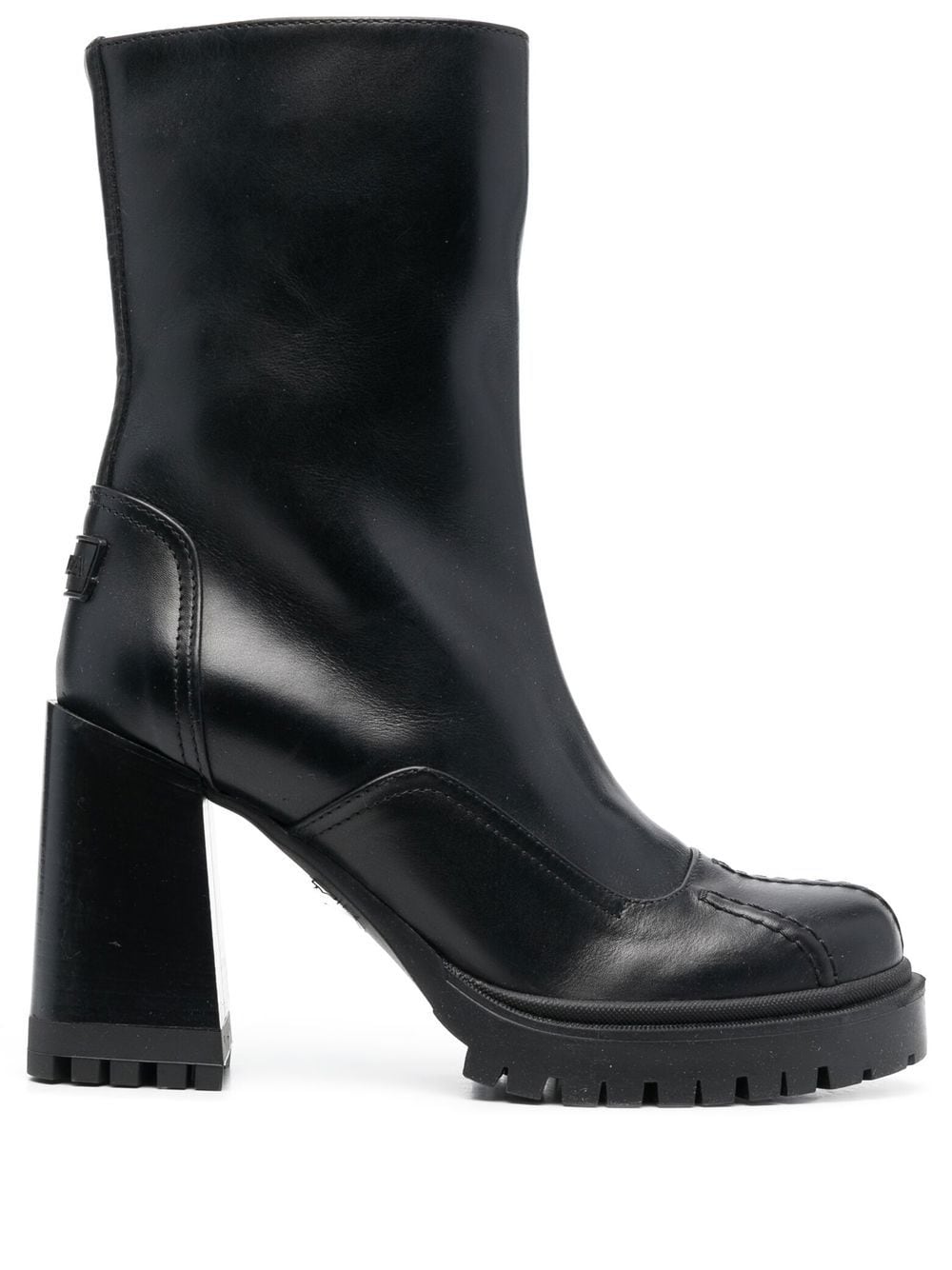 Furla ankle 90mm block heeled boots - Black von Furla