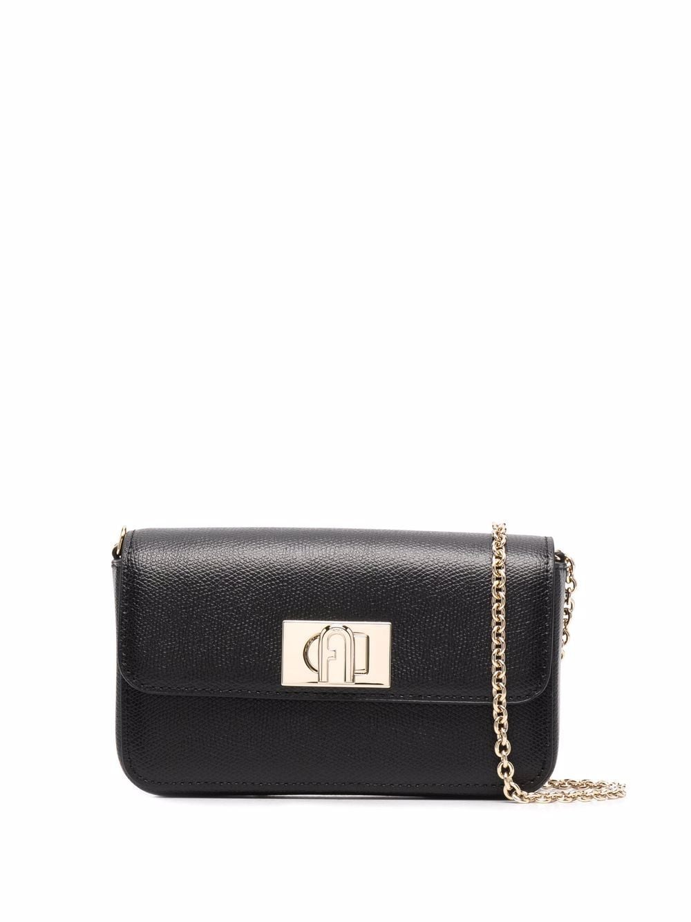 Furla foldover leather satchel bag - Black von Furla