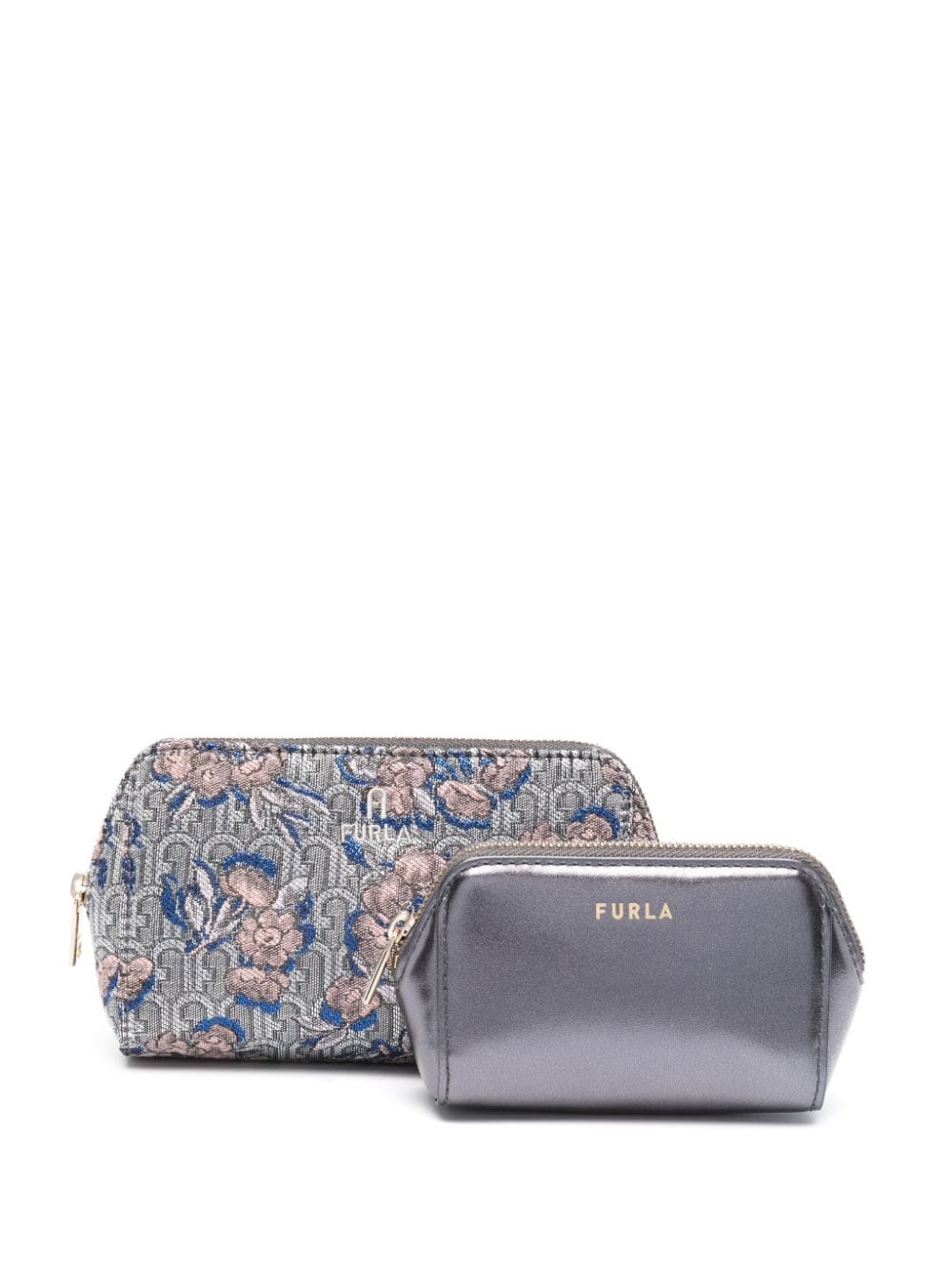 Furla jacquard logo-plaque make-up bag - Blue von Furla