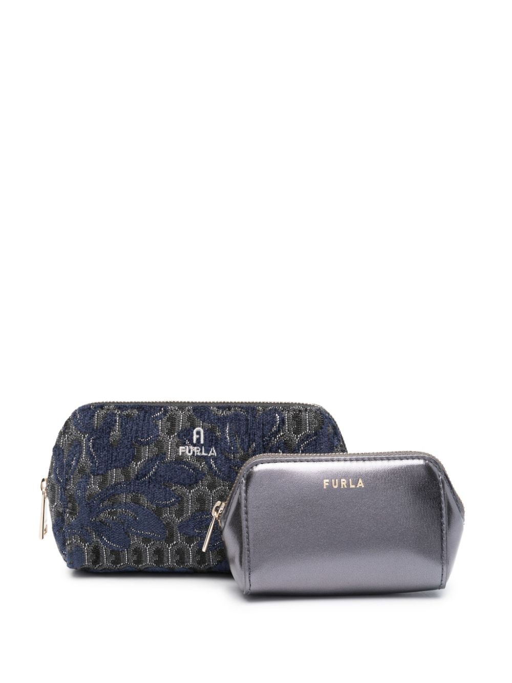 Furla jacquard make-up bag set of two - Blue von Furla