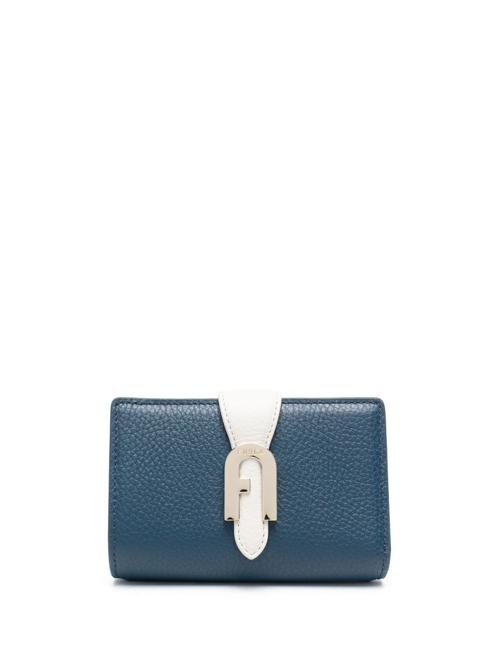 Furla leather engraved-logo purse - Blue von Furla