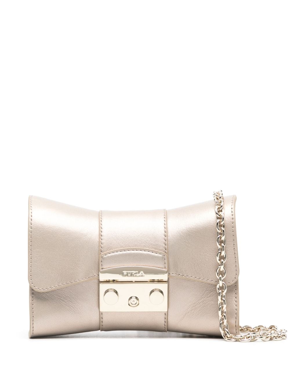 Furla logo-debossed cross body bag - Gold von Furla