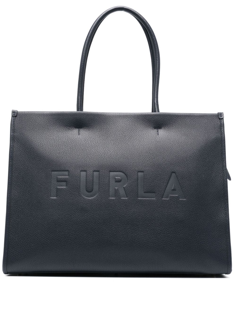 Furla logo-debossed leather tote bag - Blue von Furla