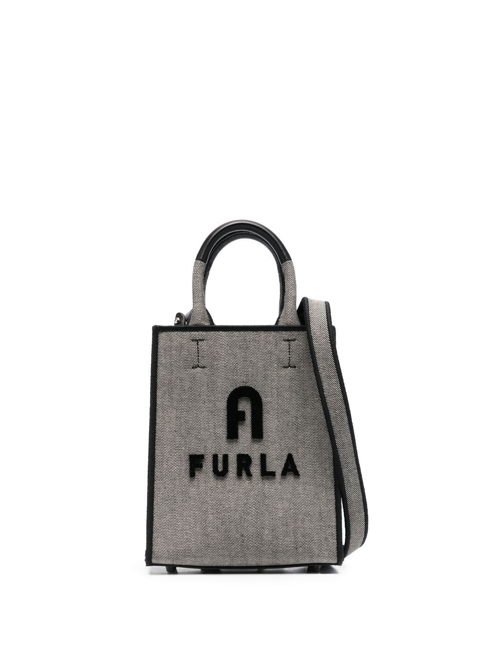 Furla logo-motif canvas tote - Grey von Furla