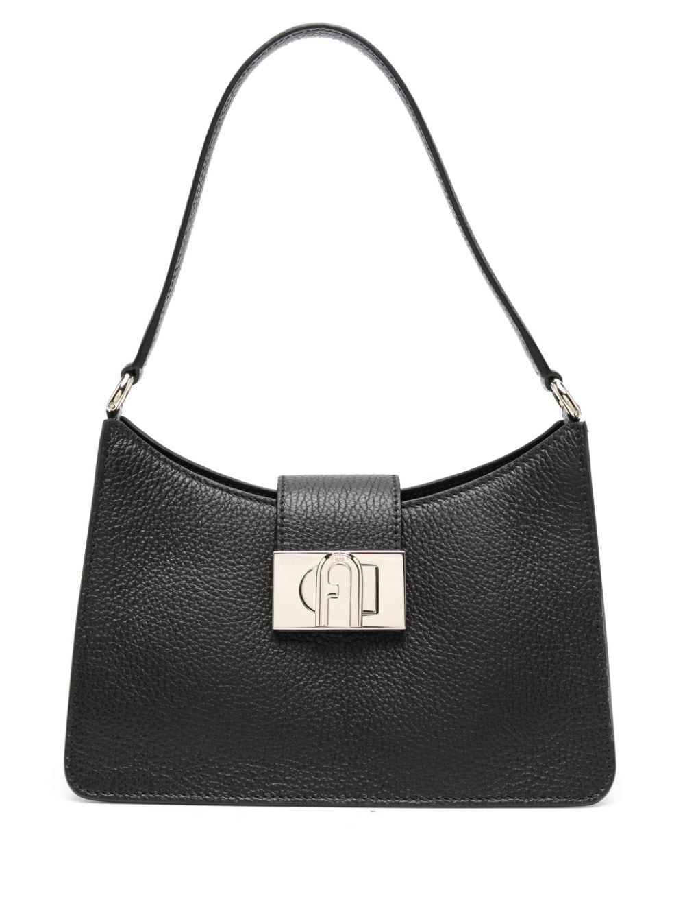 Furla logo-plaque leather shoulder bag - Black von Furla