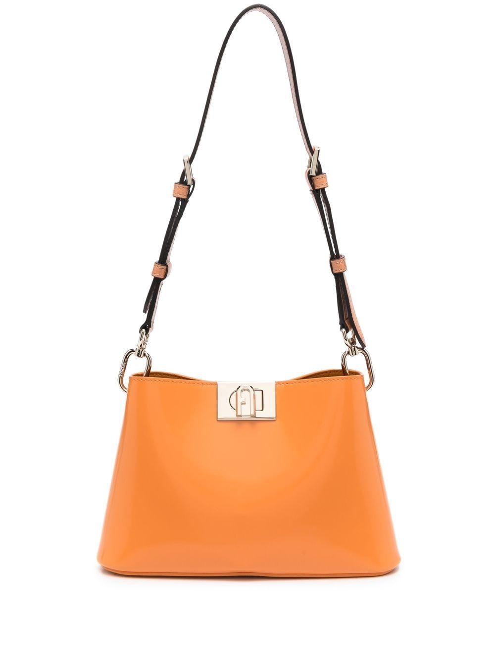 Furla logo-plaque leather shoulder bag - Orange von Furla