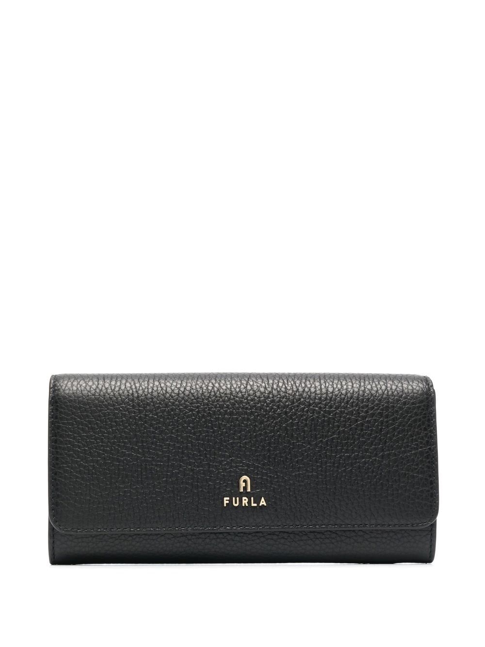 Furla logo-plaque leather wallet - Black von Furla