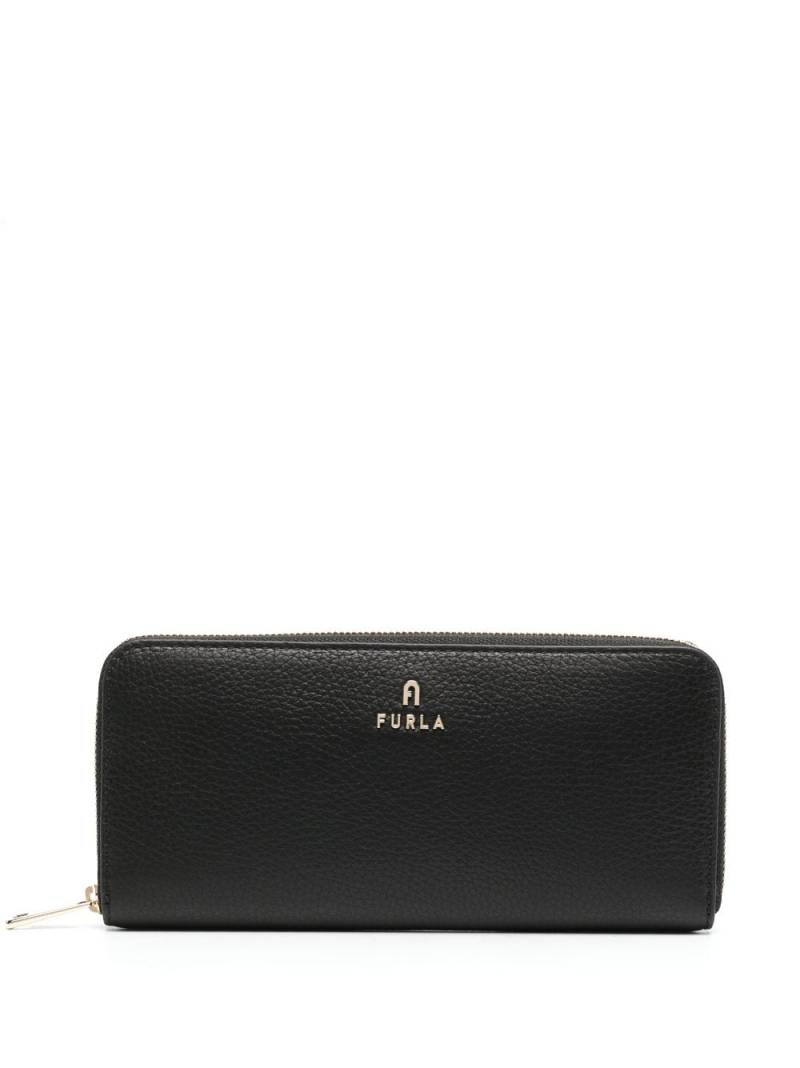 Furla logo-plaque leather wallet - Black von Furla