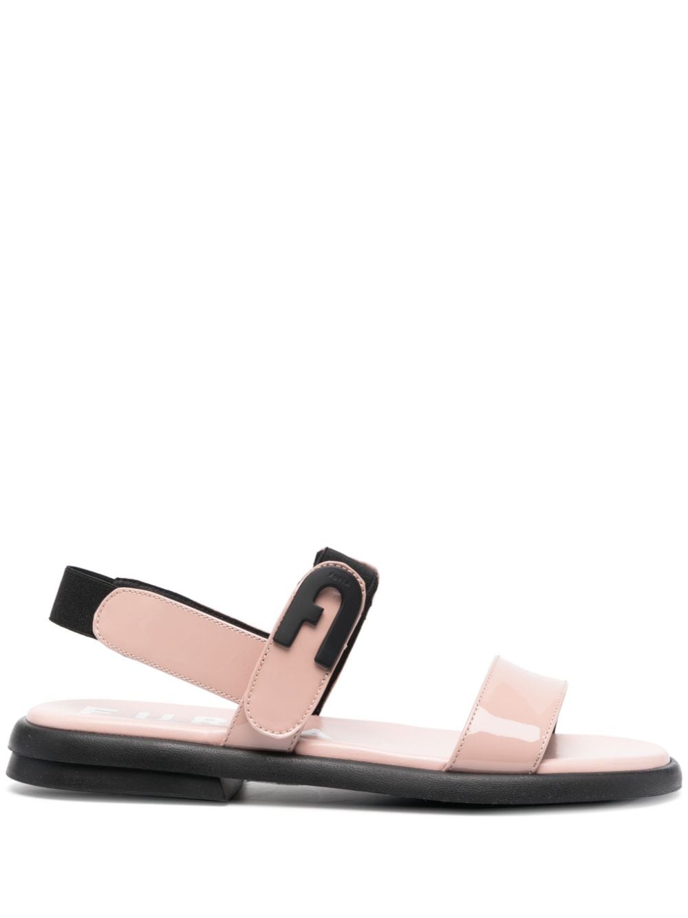 Furla logo-plaque patent-leather sandals - Pink von Furla