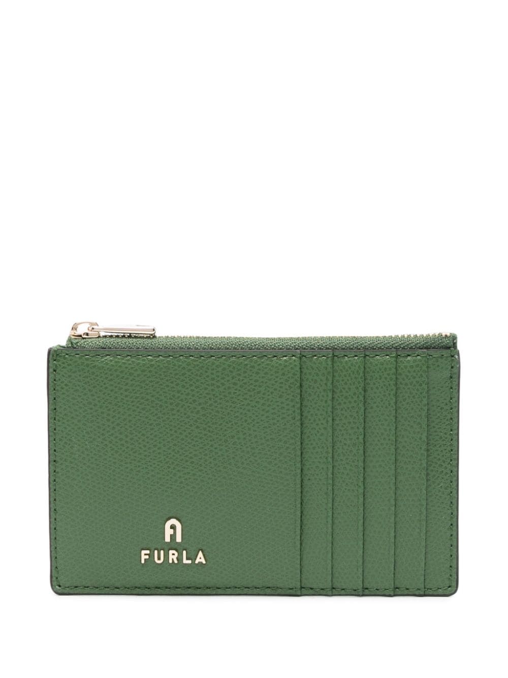 Furla medium Camelia leather card holder - Green von Furla