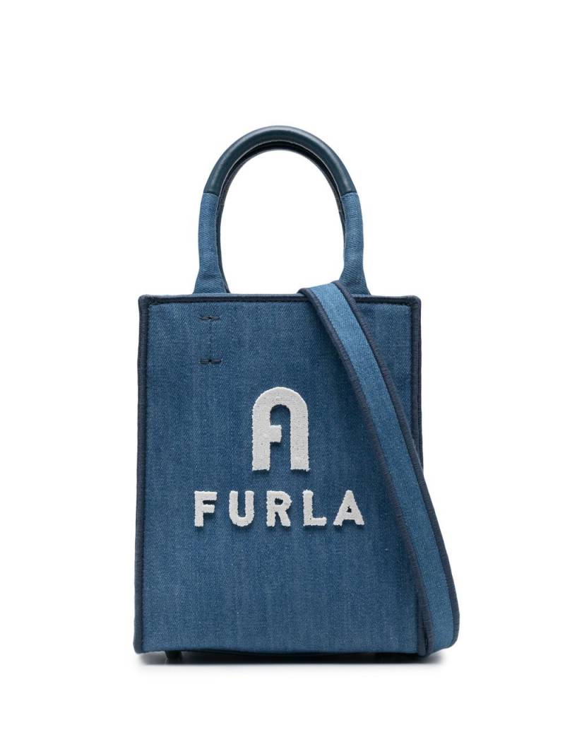 Furla mini Opportunity denim tote bag - Blue von Furla