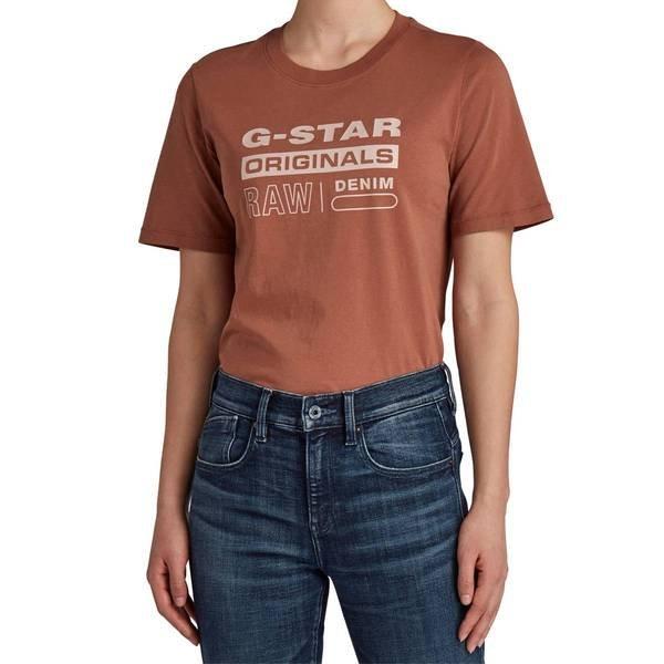 T-shirt Bequem Sitzend Damen Braun Bedruckt XS von G-STAR RAW