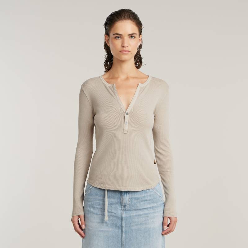 G-STAR Langarmshirt »Deep v slim«, mit Knopfverschluss von G-STAR