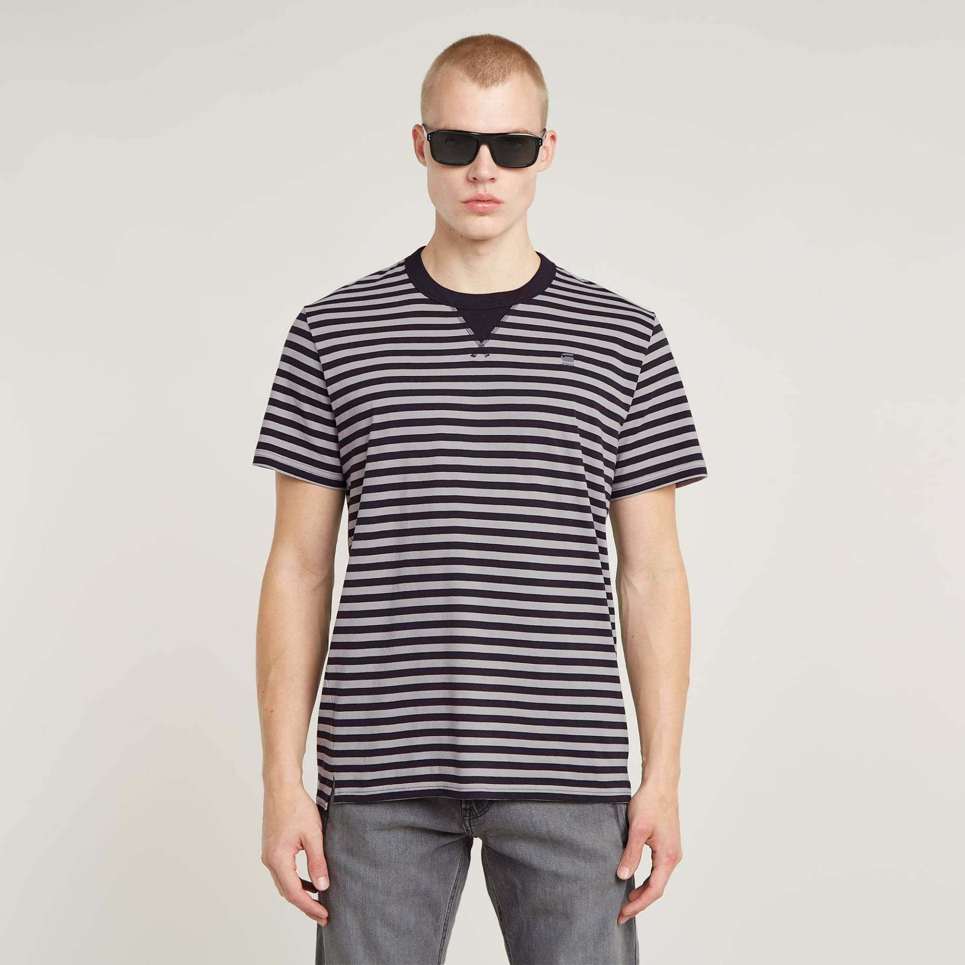 G-STAR T-Shirt »Nifous Stripe«, mit geripptem Einsatz vorne von G-STAR