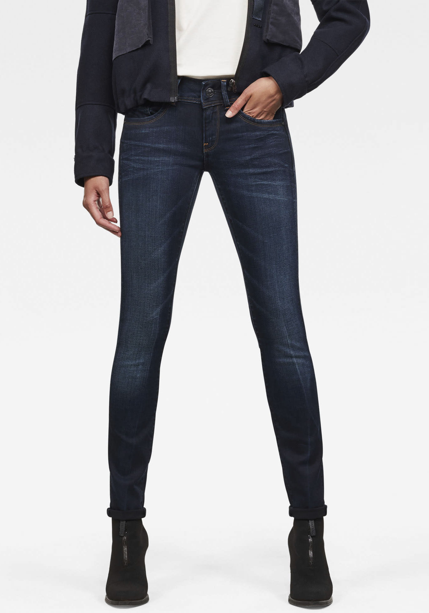 G-Star RAW Skinny-fit-Jeans »Mid Waist Skinny«, moderne Version des klassischen 5-Pocket-Designs von G-Star RAW