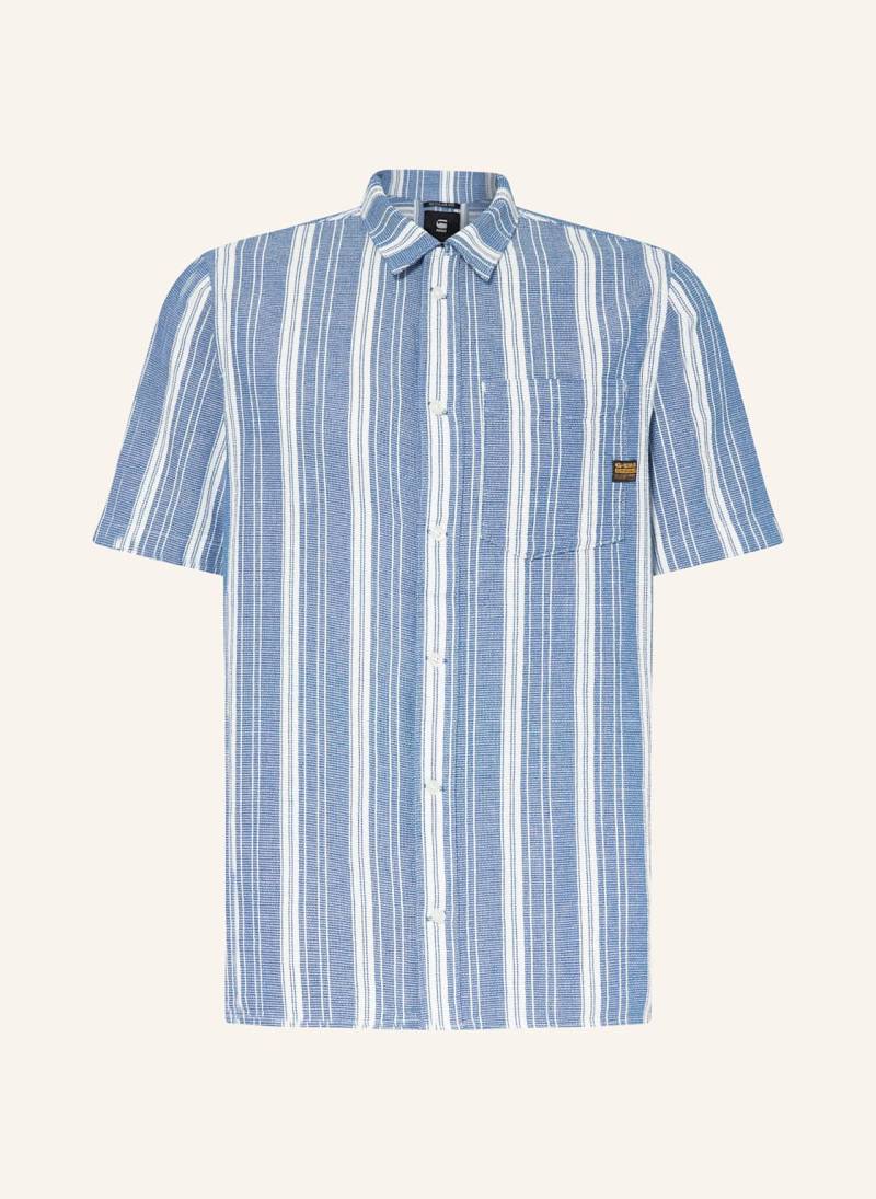 G-Star Kurzarm-Hemd Aus Piqué blau von G-Star